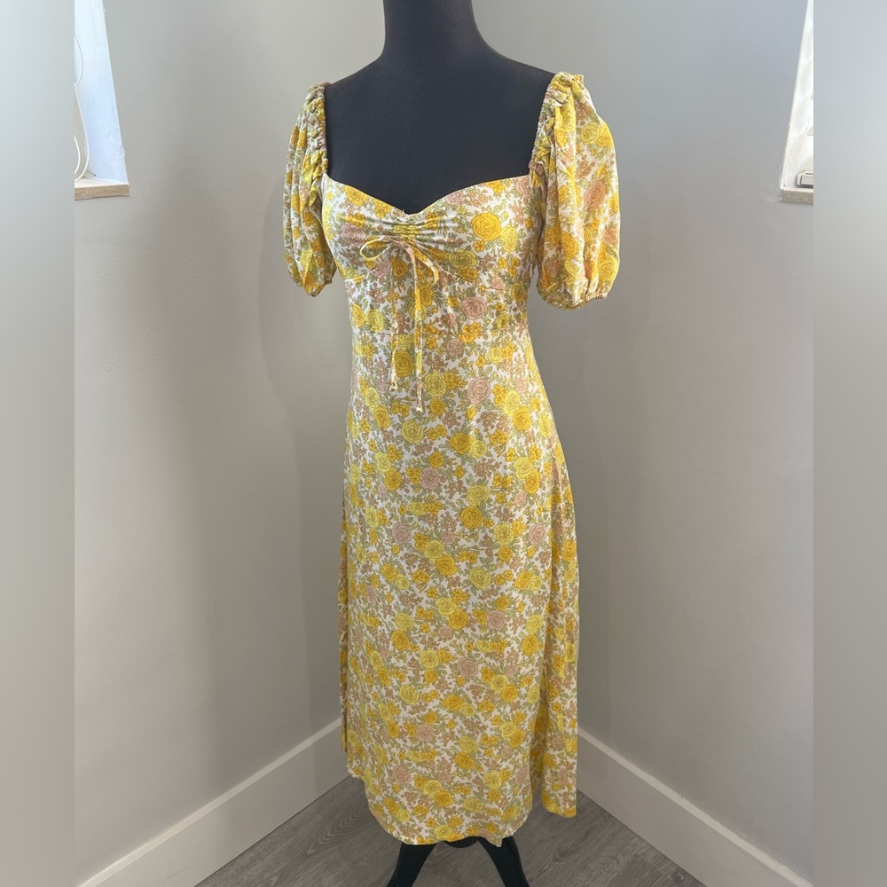 Faithfull the Brand yellow floral maxi dress. Size 2 NWT